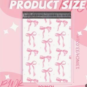 10 x 13 set of 20 Pink Bow Design Poly Mailer